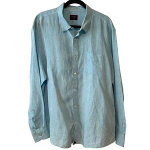 UNTUCKit Men's Light Blue Linen‎ Button Down Shirt in Size XXL